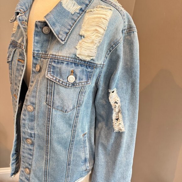 Ci Sono Distressed Denim Jean Jacket - Picture 7 of 10